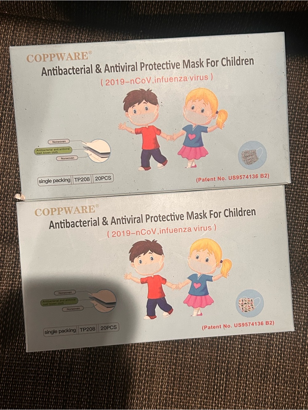Kids Antibacterial & Antiviral Protective Mask - White
